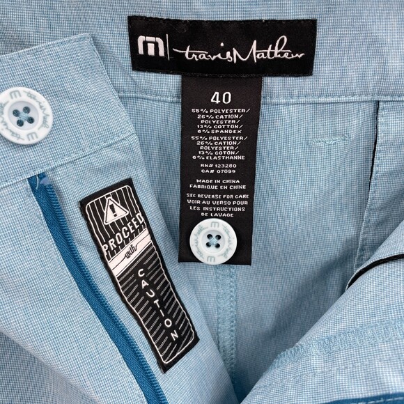 TRAVIS MATHEW Sand Harbor Light Blue Flat Front Shorts Size 40 - Picture 4 of 4